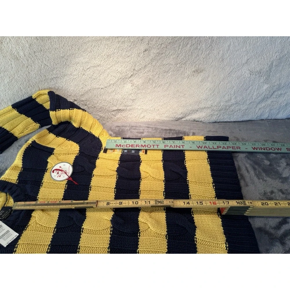 The Childrens Place Cable Knit Sweater  Blue Yellow Striped NWT Med 7‎ / 8